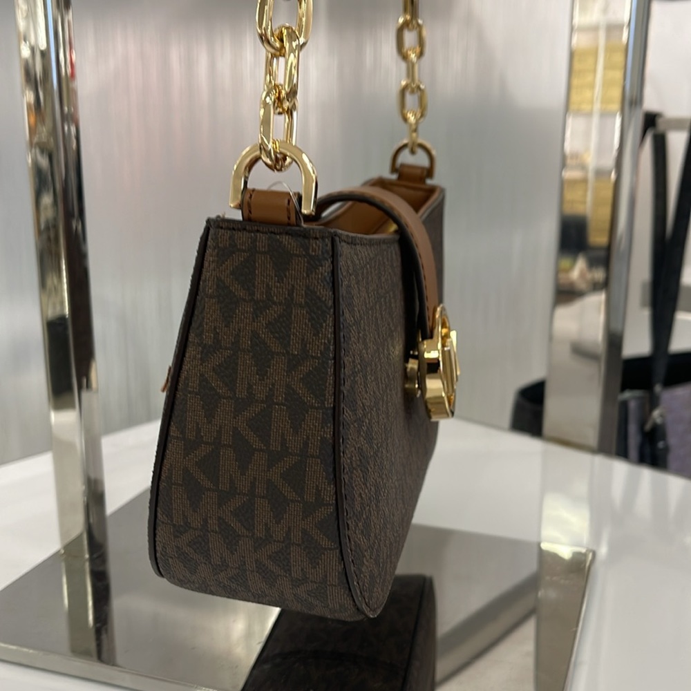 Michael Kors Carmen Small Logo Shoulder Pouchette Bag in Brown
NWT - Picture 4 of 16